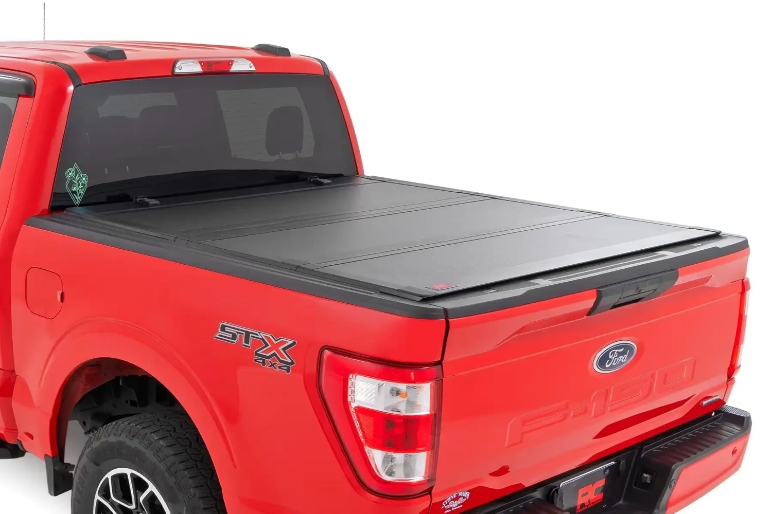 Rough Country Hard Tri-Fold Flip Up Bed Cover 5'7" Bed For 15-20 Ford F-150