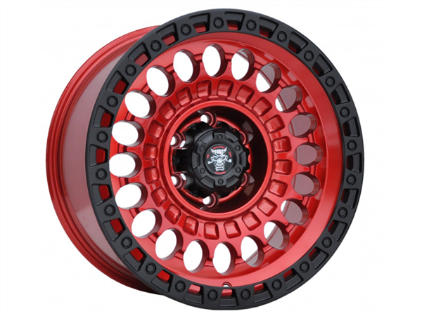 JT Offroad 18X9 6X139.7 ET0 Candy Red + Lip Matte Black 4-PC Wheels