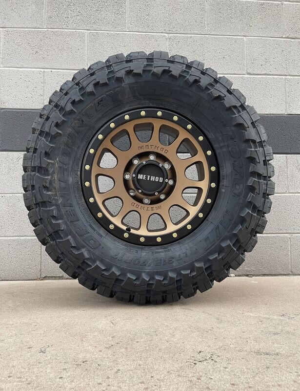 Wheel & Tire Method Race 17x8.5 6x135 Bronze Black Ring Wheels &  37X12.50R17 Toyo Open Country M/T Tires