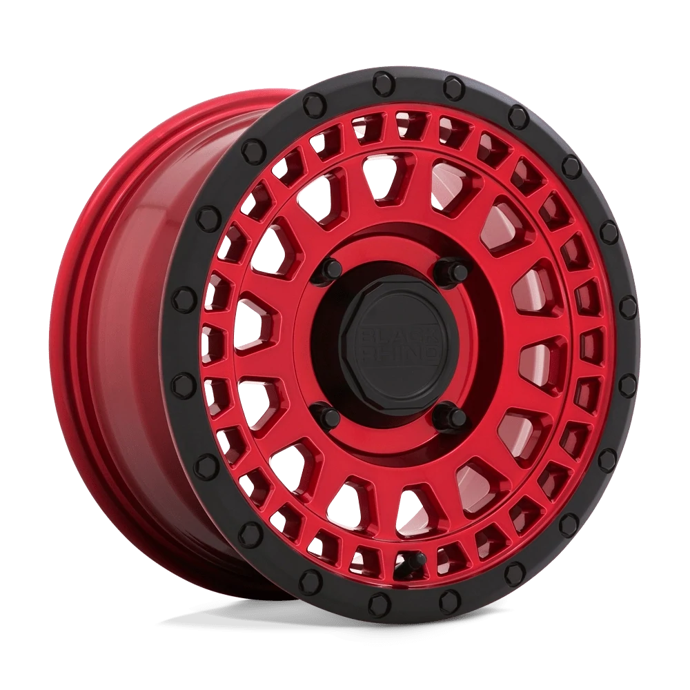 4-Black Rhino Parker Utv 15x7 4x137 Candy Red Black Lip Wheels