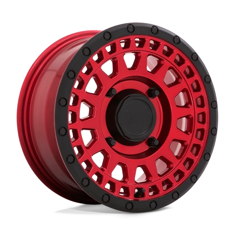 4-Black Rhino Parker Utv 15x7 4x137 Candy Red Black Lip Wheels