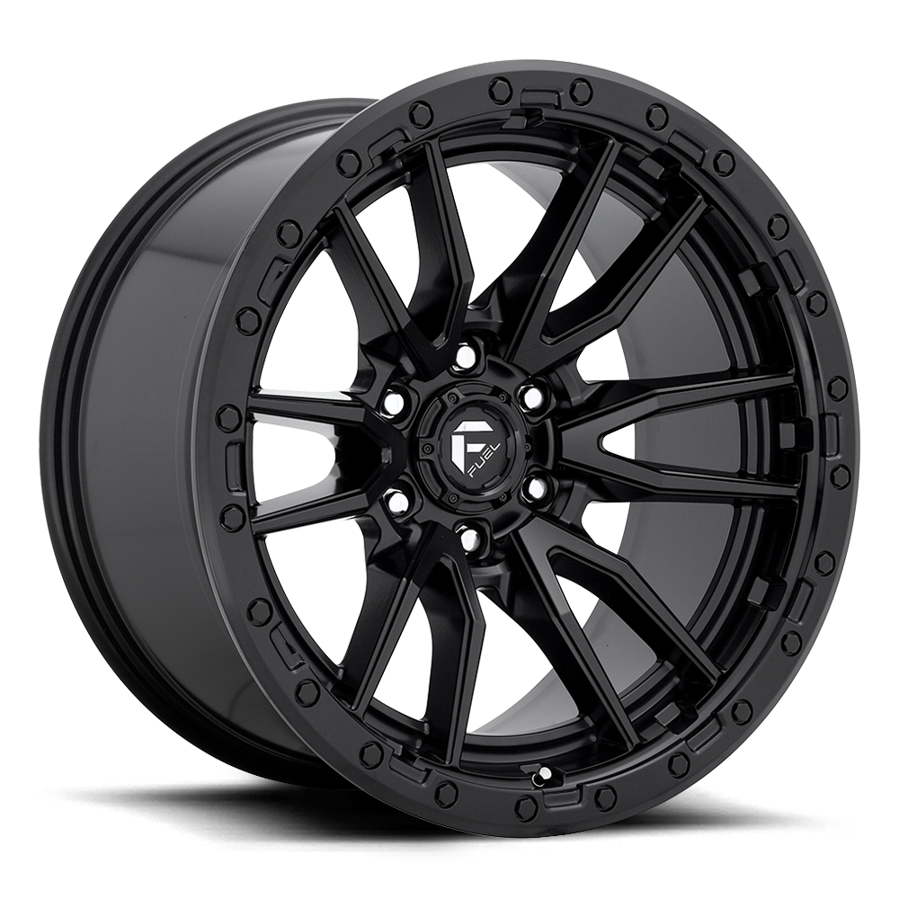 4-Fuel Rebel 20x10 6X135  -18mm Matte Black Wheels