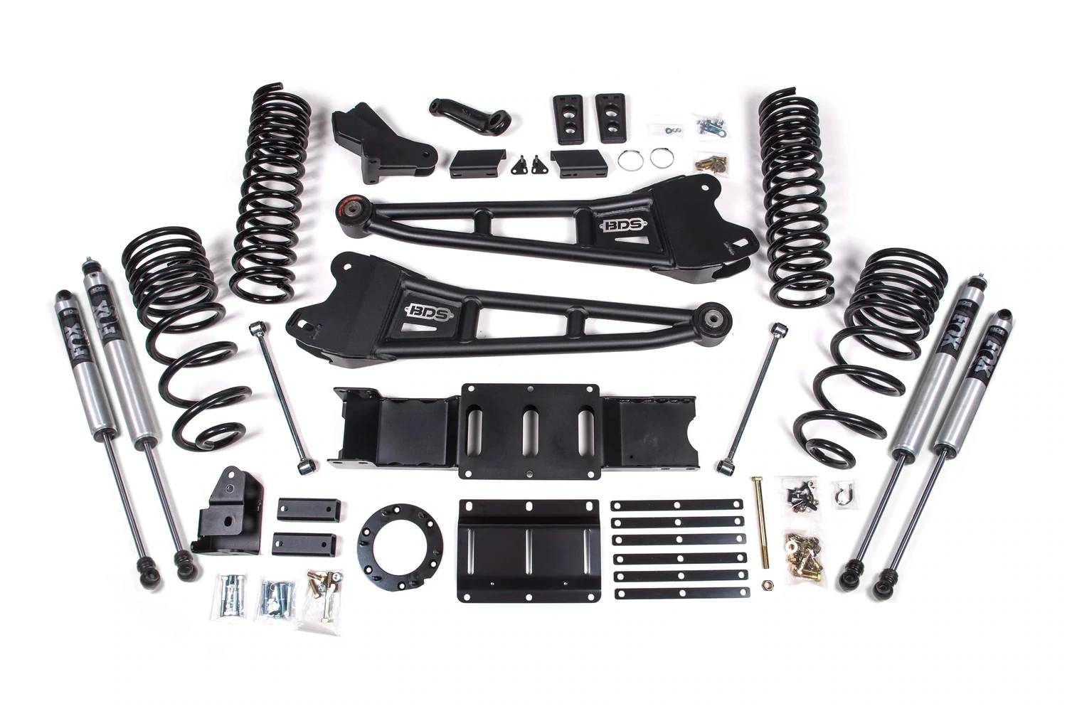 BDS Suspension 4" Radius Arm Lift Kit W F/R Coil springs & Fox 2.0 Series Shock 19-24 Ram 2500 Diesel 4WD