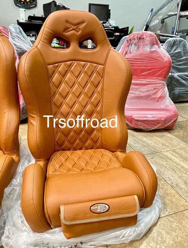 Triple X- Venom Style 2-Front Bucket Seats Saddle/Peanut Butter 17-25 Can-Am Maverick X3 (pair)