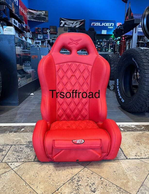 Triple X - Venom Style 2-Front Bucket Seats All Red, Red Stitching For 17-23 Can-Am Maverick X3 (pair)