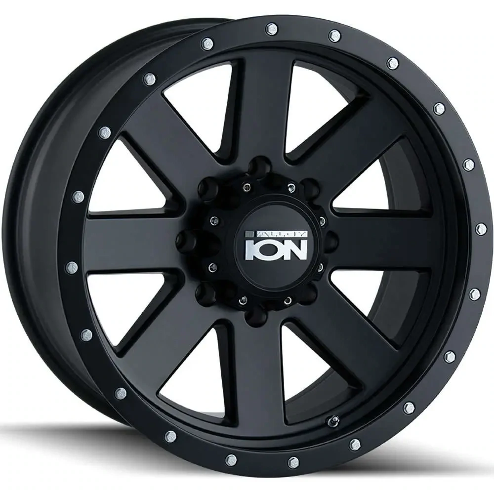 ION 20x9 6X139.7 0mm Matte Black with a Simulated Beadlock Wheels