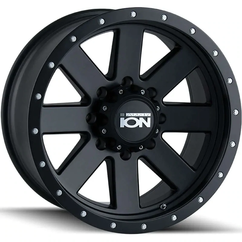 ION 20x9 6X139.7 0mm Matte Black with a Simulated Beadlock Wheels