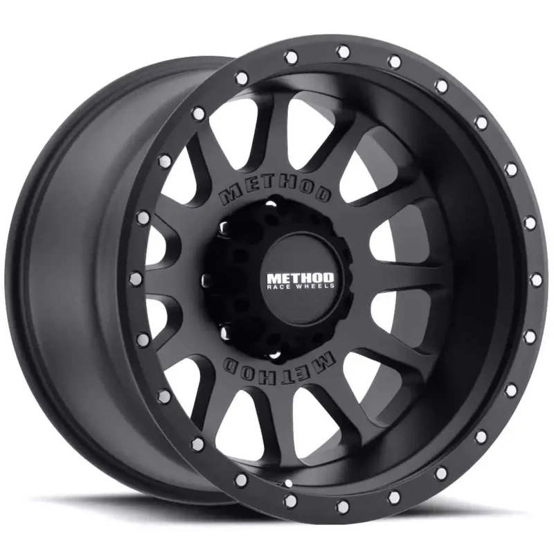 4-Method Race MR605 20x10 8x165.1 -24mm Matte Black Simulated Beadlock  Wheels