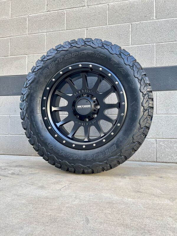 Wheel & Tire Method Race MR605 20x10 -24 6X139.7 Matte Black Wheels & 35x12.50R20 BF Goodrich All Terrain KO2 Tires