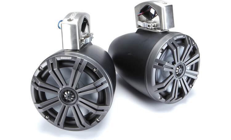 KICKER Pair 45KMTC8 8" 600 Watt Marine Wakeboard Tower Speakers w/LED's