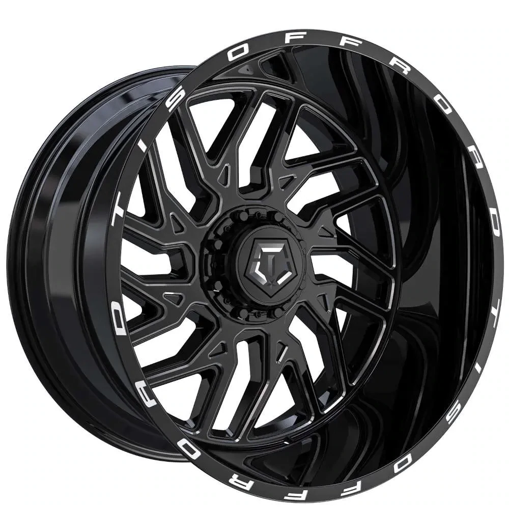 4-TIS 544BM 20X12 6X135 6X5.5 -44mm Gloss Black W/Milled Spoke Accents Wheels