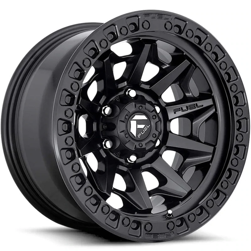 Fuel Covert 17x9 8x165.1 +1 Matte Black W/Simulated Beadlock Wheels