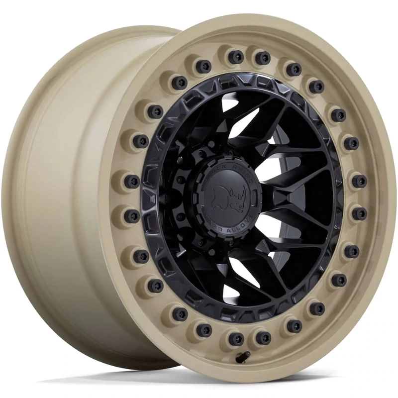 Black Rhino Alpha 17x9 5x5 5x127 Matte Black with a Sand Lip Wheels