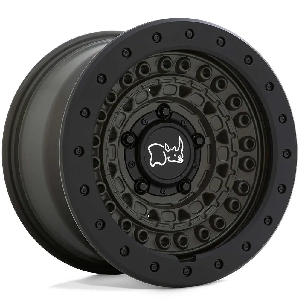 Black Rhino Barricade 17x8.5 6x5.5 6x139.7 +0 Dark Green with a Black Outer Ring Wheels