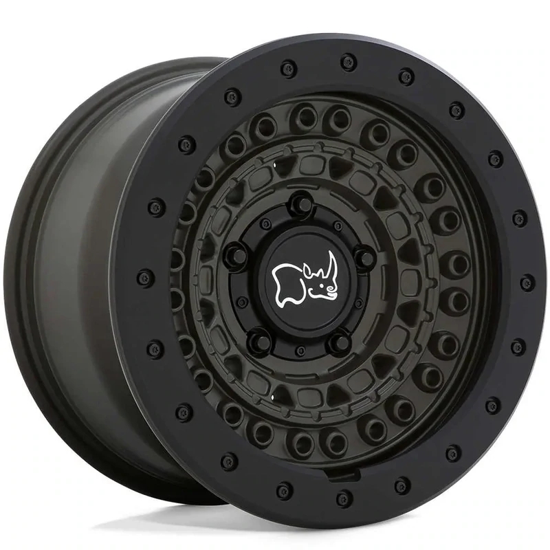 Black Rhino Barricade 17x8.5 6x5.5 6x139.7 +0 Dark Green with a Black Outer Ring Wheels