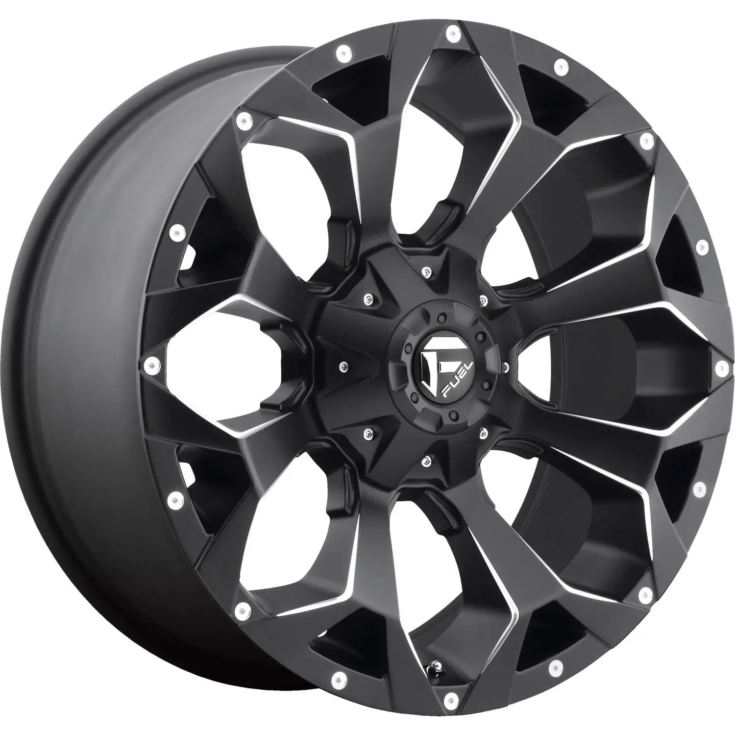 4-Fuel Assault 20x9 5x5.5 5x150 +1 Black with Milled Spoke and Lip Accents Wheels
