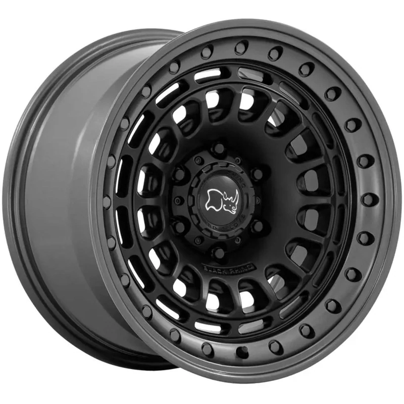 Black Rhino Sahara 17x9 5x5 5x127 -12 Matte Black W/ Gunmetal Gray Lip Wheels