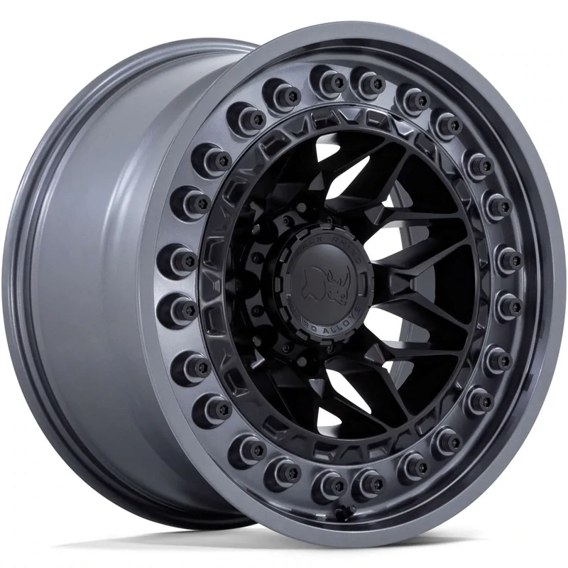 Black Rhino Alpha 17x9 5x5 5x127 +0 Matte Black W/Gunmetal Lip Wheels