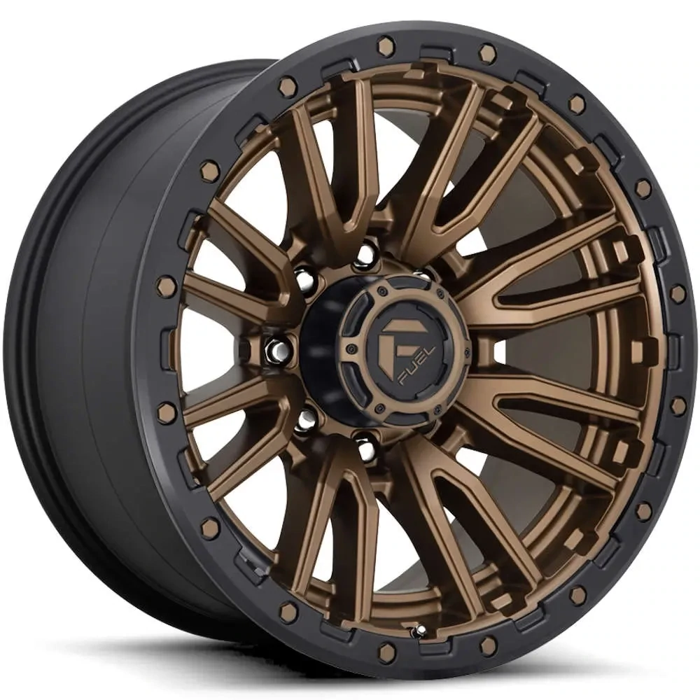4-Fuel Rebel 20x10 8X180 -18mm Matte Bronze W/Black Simulated Beadlock Wheels