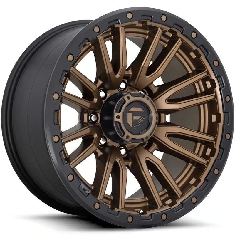 4-Fuel Rebel 20x10 8X180 -18mm Matte Bronze W/Black Simulated Beadlock Wheels