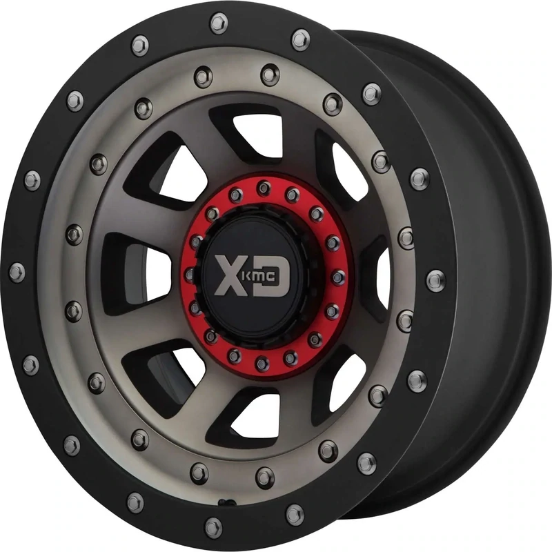 XD137 17x9 6X135/6x5.5  -12MM Satin Black W Dark Tinted Spoke Faces and a Simulated Beadlock Wheels