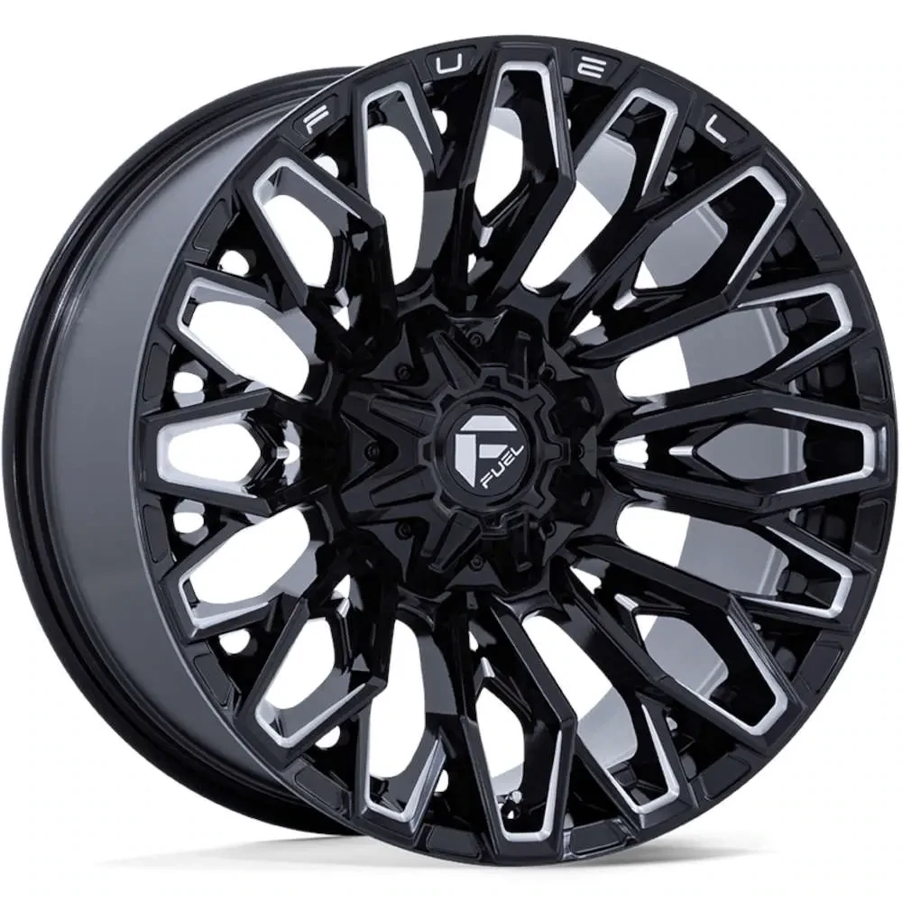 4-Fuel Strike 20x10 8X6.5  -18mm Gloss Black with Milled Spoke Accents Wheels
