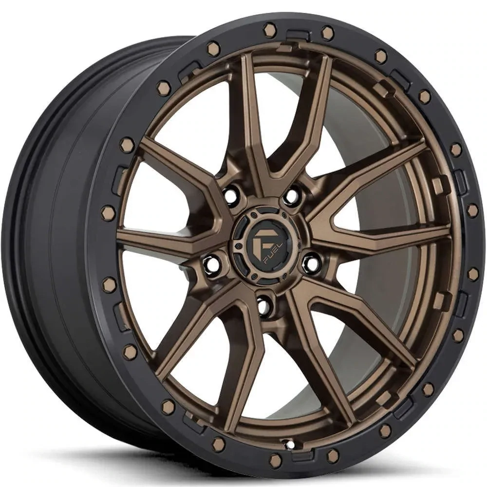 Fuel Rebel 17x9 5X5 5X127  -12 Matte Bronze W Black Simulated Beadlock Wheel (1-Single Wheel)