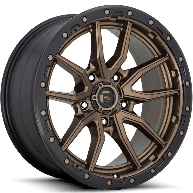 Fuel Rebel 17x9 5X5 5X127  -12 Matte Bronze W Black Simulated Beadlock Wheel (1-Single Wheel)