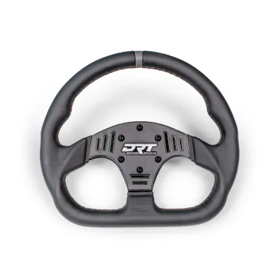 DRT Motorsports 330mm D-Shape Black Leather Steering Wheel