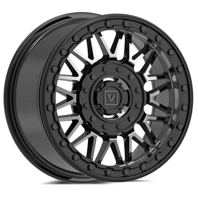 4-Valor Offroad V08 Beadlock UTV 15x7 4x137 4x156 +30mm Dark Tint Wheels