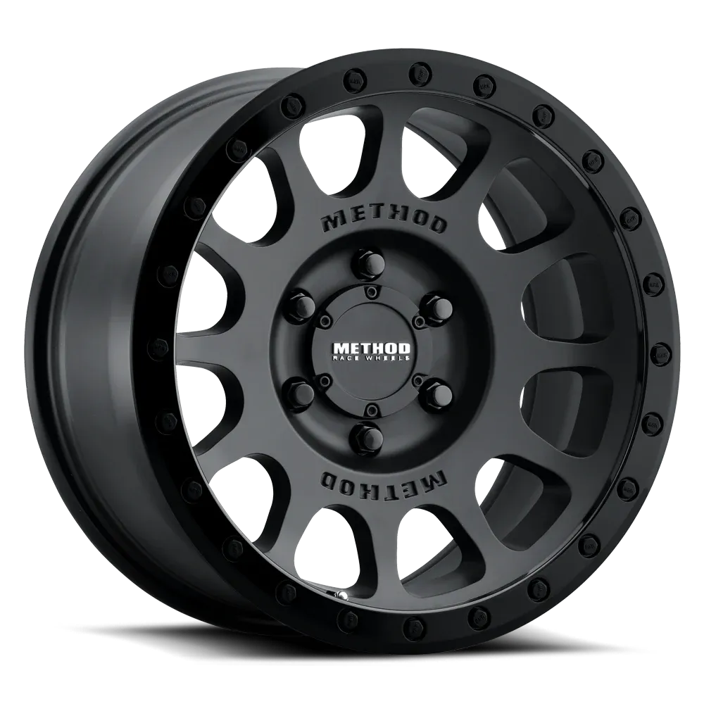 4-Method Race MR305 NV 17x8.5 6X5.5 6X139.7 0mm Matte Black-Gloss Black Lip Wheels
