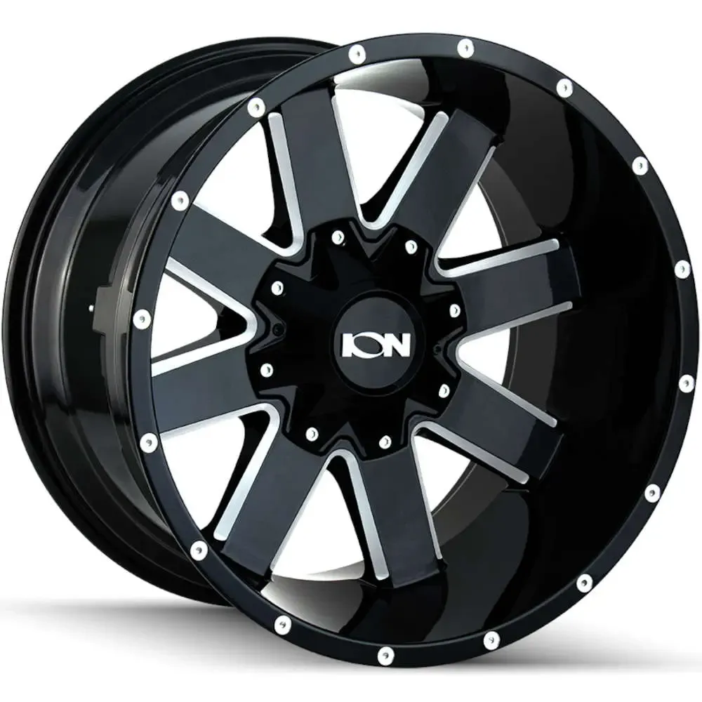 ION Type 141 20x10 8x165.1 8x170 -19mm Gloss Black/Milled Spokes Wheels