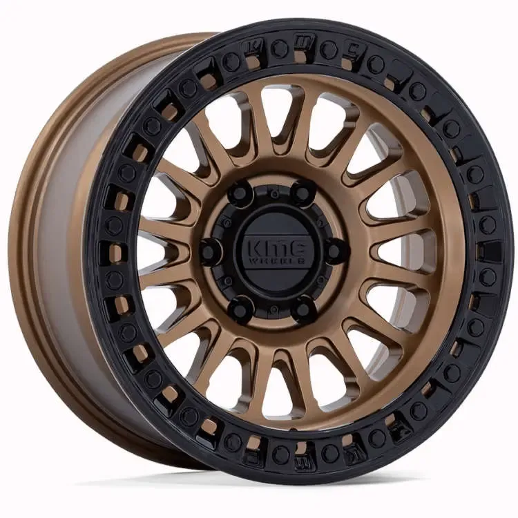 KMC KM552 IMS 17x8.5 6X5.5 6X139.7 -10 Matte Bronze with Gloss Black Lip Wheels
