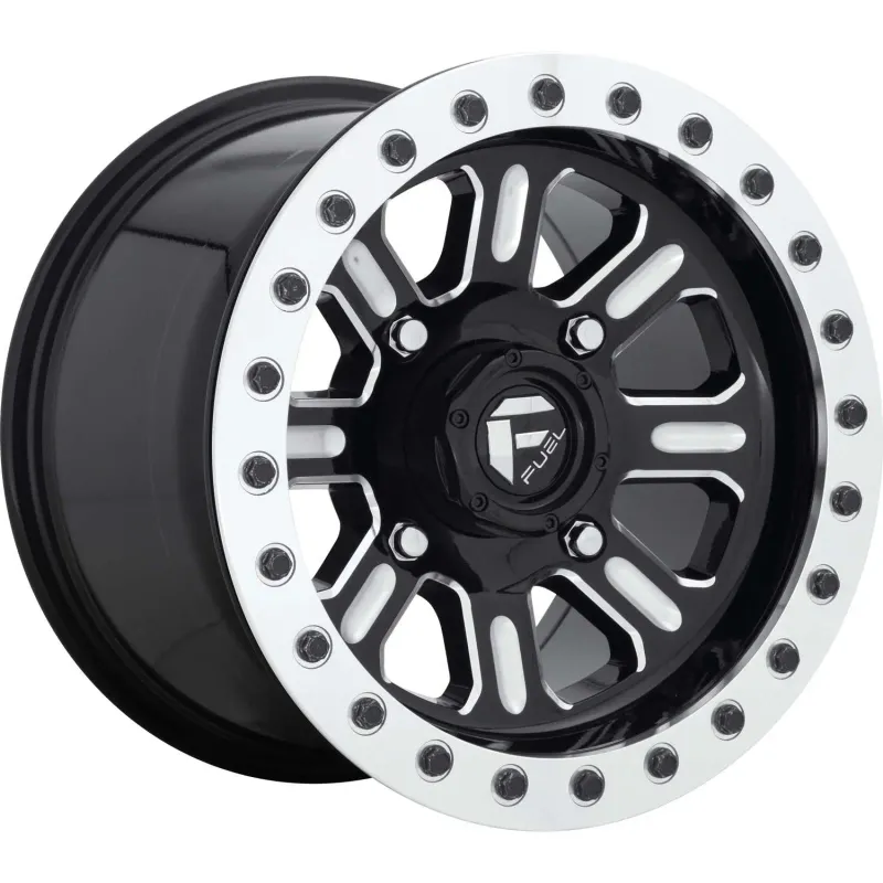 4-Fuel UTV D910 Hardline 15x7 4x156 +38mm Gloss Black with Milled Spokes and a Real Beadlock Wheels