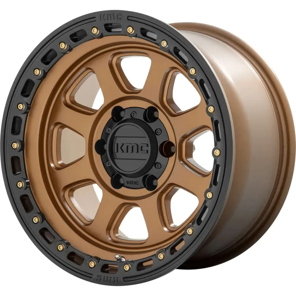 KMC KM548 Chase 17x9 6X5.5 6X139.7 00mm Matte Bronze with a Black Lip Wheels