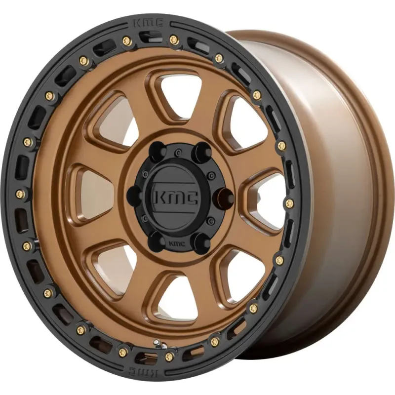 KMC KM548 Chase 17x9 6X5.5 6X139.7 00mm Matte Bronze with a Black Lip Wheels
