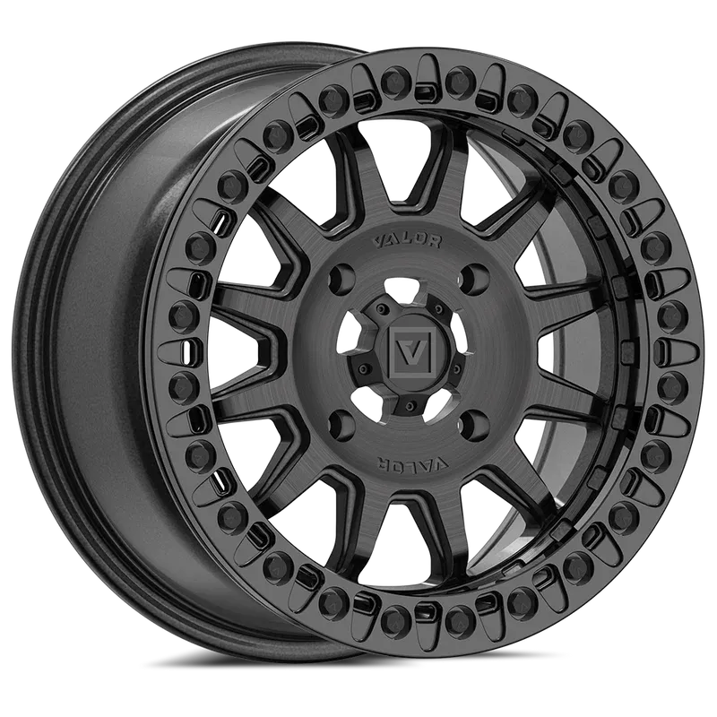 Valor V09 UTV Beadlock 15x7 5x4.5 5x114.3 +40 Brushed Charcoal Wheels