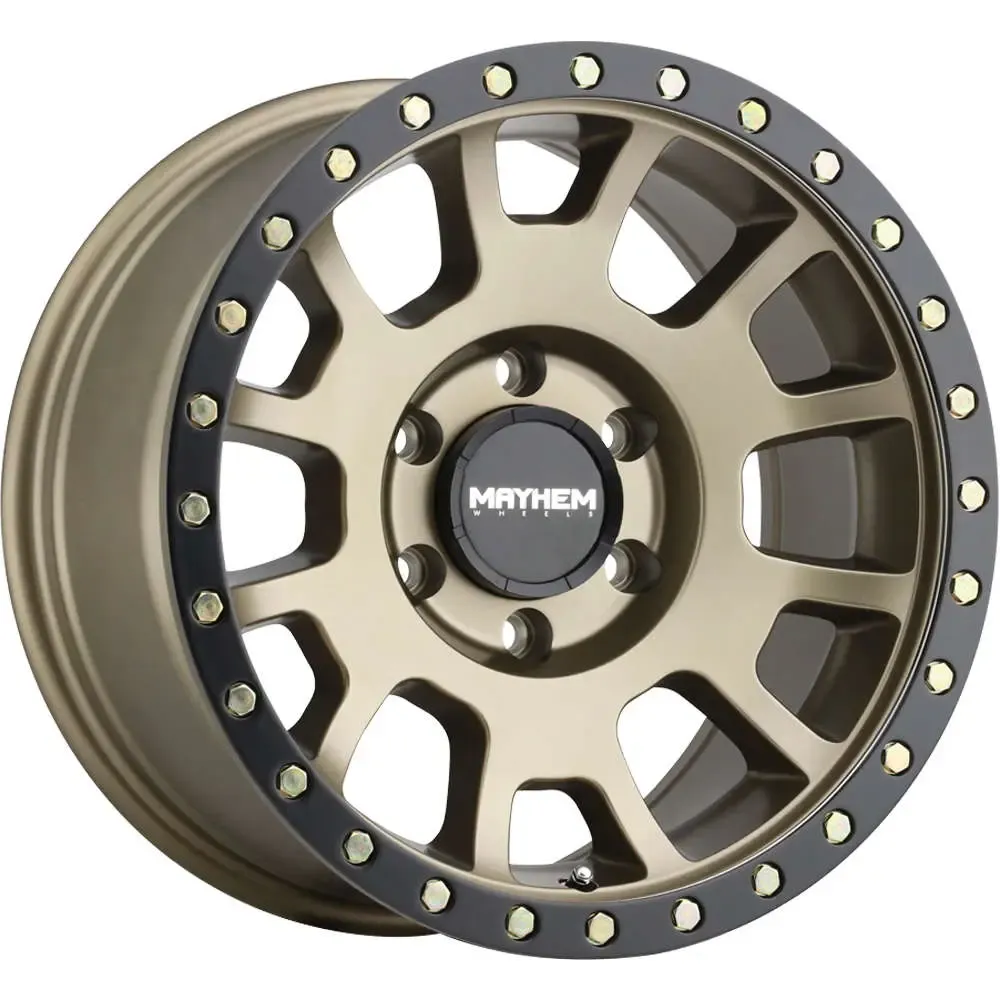 Mayhem Scout 8302 20x9 6x135 Matte Gold W/Matte Black Lip Wheels
