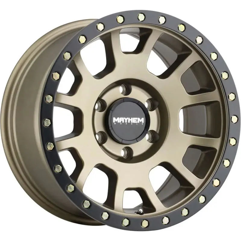 Mayhem Scout 8302 20x9 6x135 Matte Gold W/Matte Black Lip Wheels