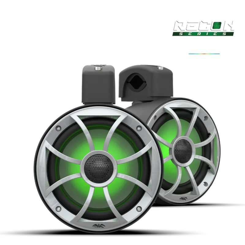 Wet Sounds 6.5-Inch Coaxial Tower Speakers w/ XS-Silver RGB Grilles