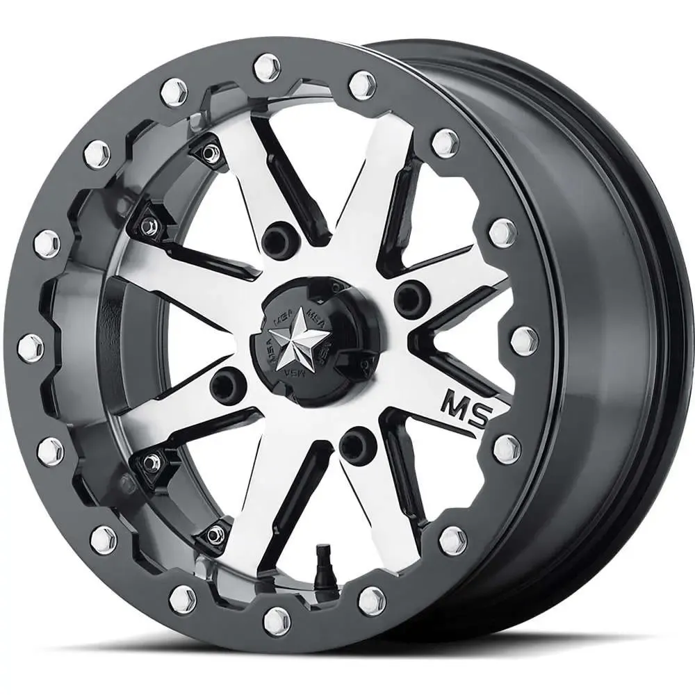 4-MSA Offroad UTV  M21 Lok 15x7 4x156  0mm Gunmetal with Machined Spoke Faces and a Real Beadlock  Wheels
