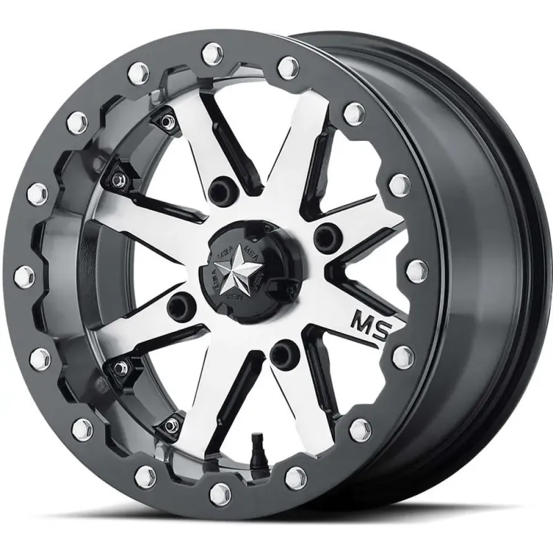 4-MSA Offroad UTV  M21 Lok 15x7 4x156  0mm Gunmetal with Machined Spoke Faces and a Real Beadlock  Wheels