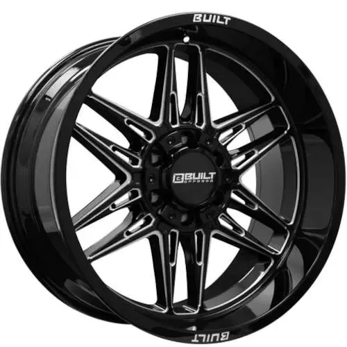 Built Offroad BT05 20x10 6x135/6x139.7 -19mm Gloss Black W/Milled Spoke Edges Wheels