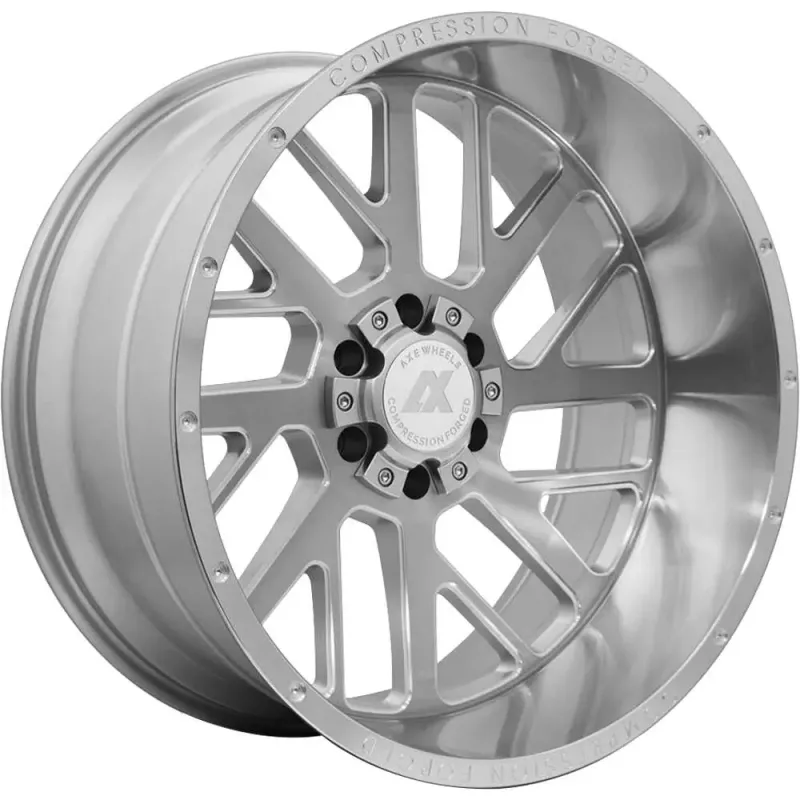 4-Axe Offroad AX2.1 22x12 6x135/6x139.7 -44 Silver W/Brushed Spoke Accents Wheels