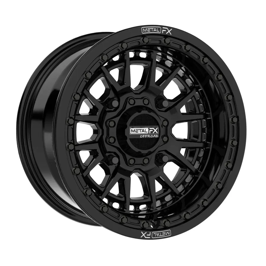 Metal FX Slayer Beadlock 15X8 4X156 +0 Gloss Black Wheels