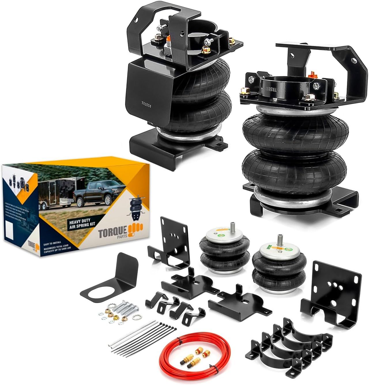 Torque Airbag Air Bag Suspension Kit for 2011-2024 Chevrolet Chevy Silverado 2500 3500 HD and GMC Sierra 2500 3500 HD 2500HD 3500HD Rear Air Bag 5000 lbs.
