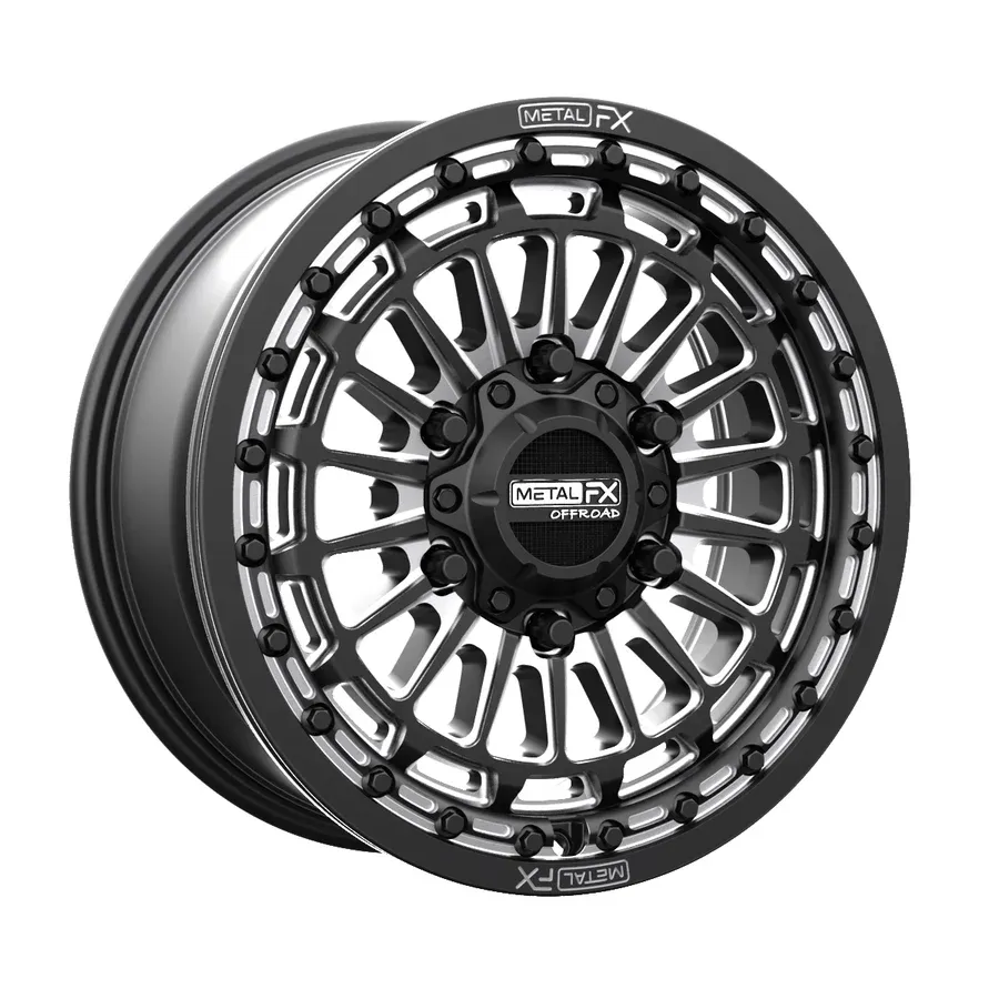 Metal FX Delta 6R Beadlock 15x7 6x139.7 38mm Satin Black/Contrast Cut Wheels