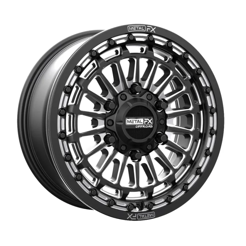 Metal FX Delta 6R Beadlock 15x7 6x139.7 38mm Satin Black/Contrast Cut Wheels
