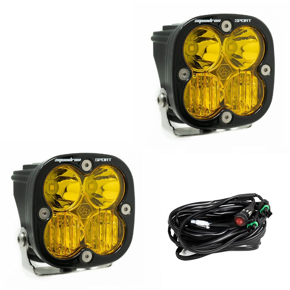 Baja Designs Squadron Sport, Amber Led Driving/Combo Lights (pair)