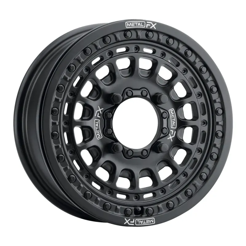 Metal FX Hitman Beadlock 15X6 4X136 4X137 +38 Satin Black Wheels